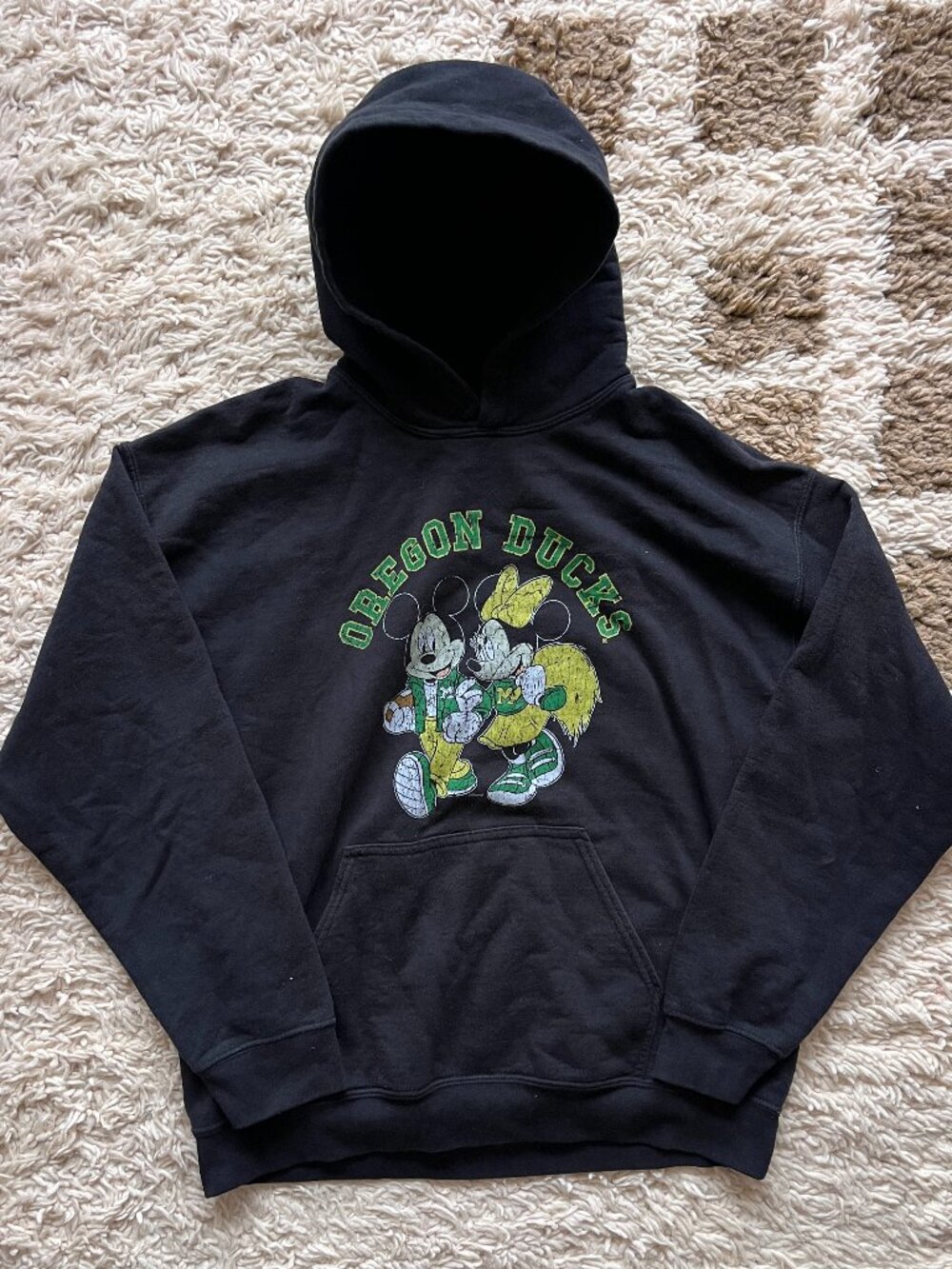 Disney Oregon Ducks Mickey Minnie Hoodie Black Fits Womens S M